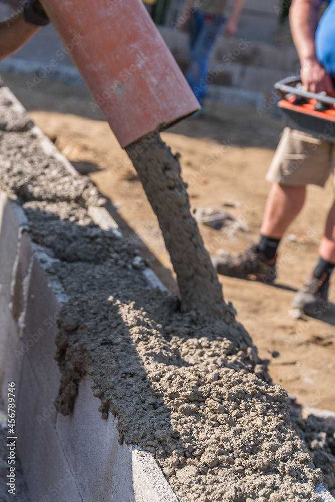 Betonieren auf Baustelle - Detail Betonieren auf Baustelle - Detail
