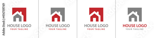 Haus Logos Vektor rot