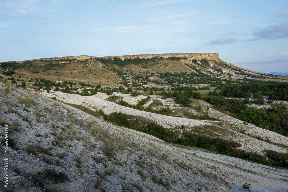 View of the Yuksek-Kyr mountain in the center of the Crimean peninsula.