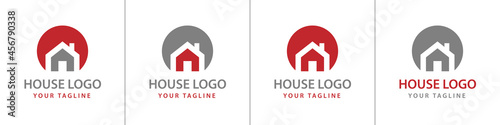 Haus Logos Vektor rot