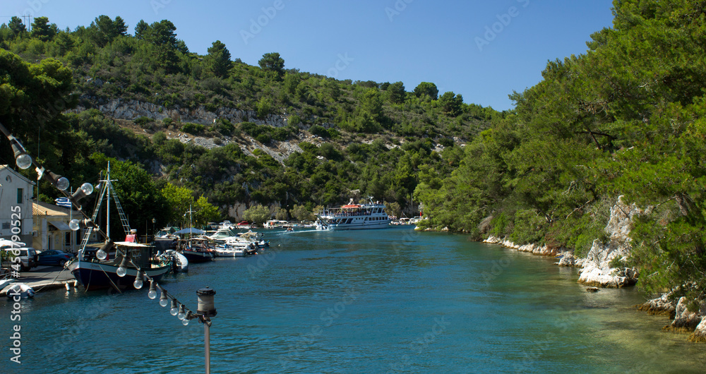 the exotic Port GAIOS on Pakos-Antopakos archipelago in the Ionian Sea in Greece 