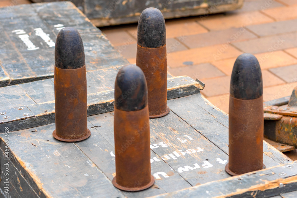 Ammunition. Grenade launchers and flame throwers. Mines. Concept Bomb, War, war Consequences.grenade launchers Ammunition. Grenade launchers and flame throwers. Mines. Concept Bomb, War, war Consequences.grenade launchers