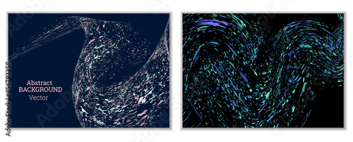 Multicolored paint splashes, smears, dust particles and debris are carried by the wind. A set of two templates. Design template for the design of banners, posters, booklets, covers, magazines. EPS 10