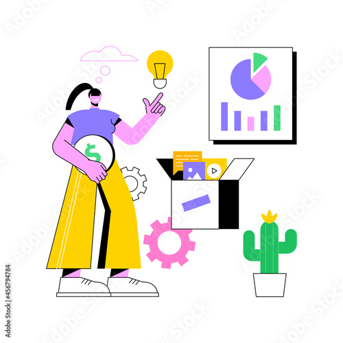 Business idea abstract concept vector illustration. Business plan, small business launcher, innovative development, creating new ideas, become a market leader, selling proposition abstract metaphor.
