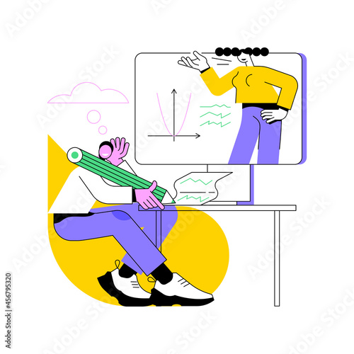 Online school platform abstract concept vector illustration. Homeschooling in covid-2019 qarantine, online education platform, digital classes, virtual courses, LMS for school abstract metaphor.