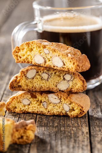 Italian cantuccini cookies. Sweet dried biscuits with almonds. © Jiri Hera