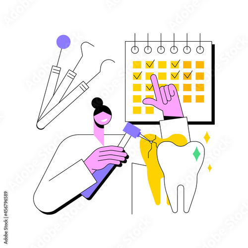 Private dentistry abstract concept vector illustration. Private dental service, dentistry clinic, healthcare insurance, teeth health, emergency dentist, make an appointment abstract metaphor.