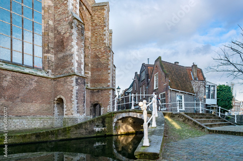 Kerkstraat seen from the Vrouwenregt, Delft, Zuid-Holland province, The Netherlands photo