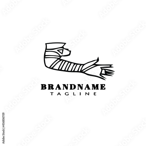 observant jewish tefillin hand cartoon logo icon design template black isolated vector illustration