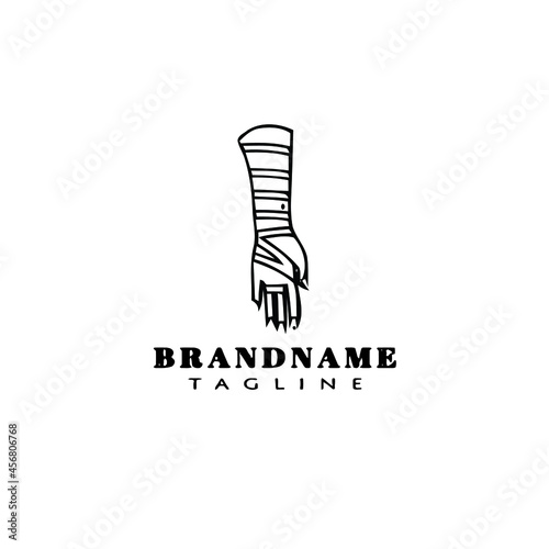 observant jewish tefillin hand cartoon logo icon design template black isolated illustration