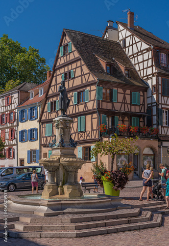 Colmar, France - 09 06 2021: Roesselmann fountain by Bartholdi