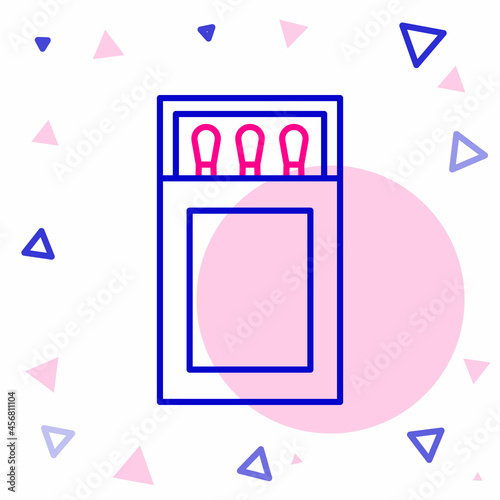 Line Open matchbox and matches icon isolated on white background. Colorful outline concept. Vector