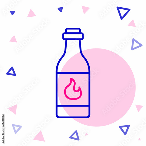 Line Tabasco sauce icon isolated on white background. Chili cayenne spicy pepper sauce. Colorful outline concept. Vector