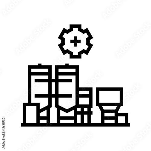 manufacture factory line icon vector. manufacture factory sign. isolated contour symbol black illustration
