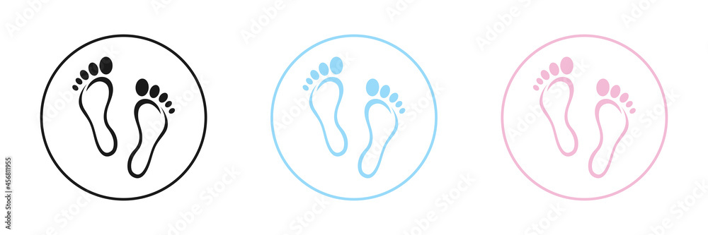 Obraz premium Set of web icons for feet flat design.