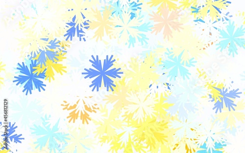 Light Blue, Yellow vector elegant wallpaper with flowers.