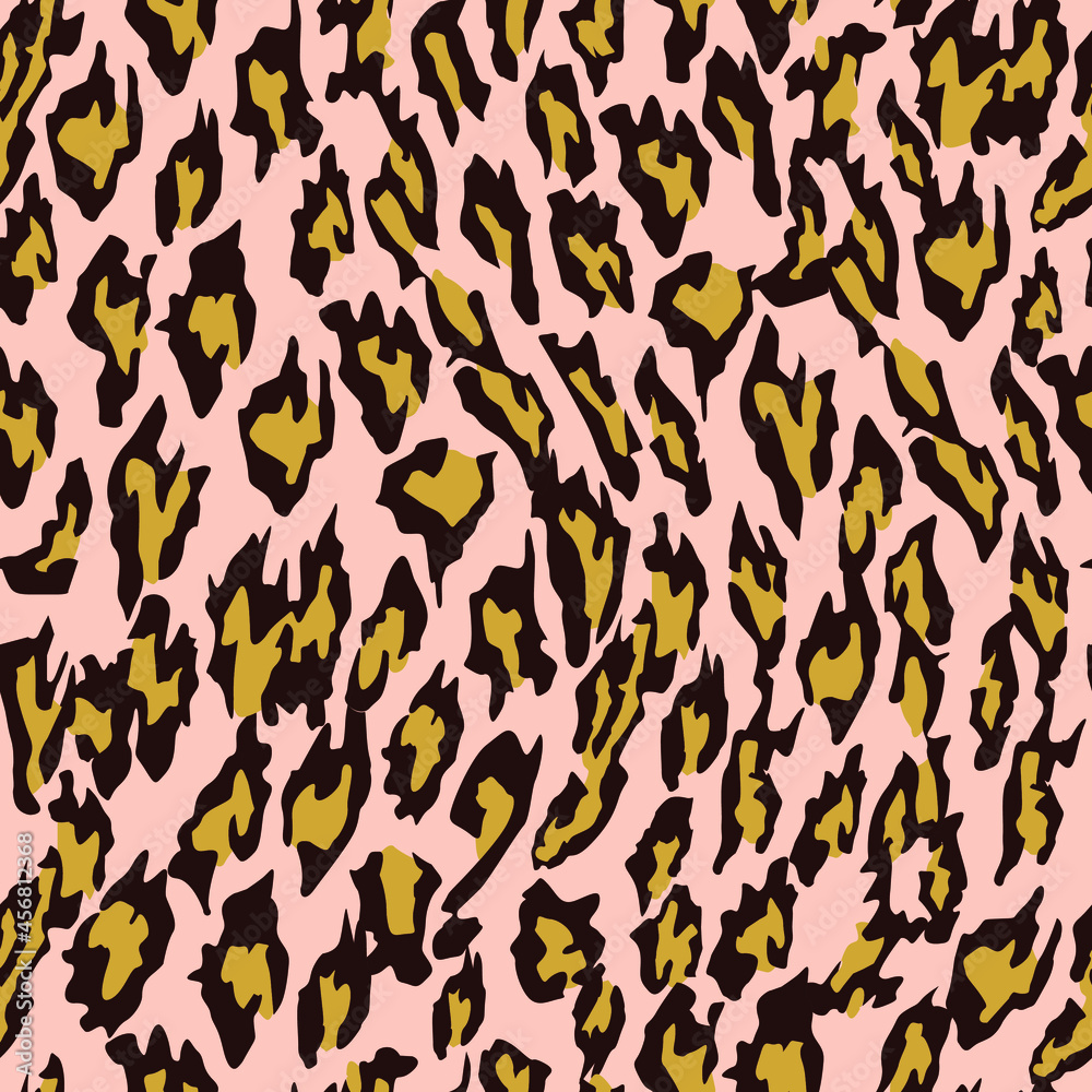 seamless pattern with the image of a texture in the form of a leopard fur for prints on fabrics, packaging and interior design and haberdashery seamless pattern with the image of a texture in the form of a leopard fur for prints on fabrics, packaging and interior design and haberdashery