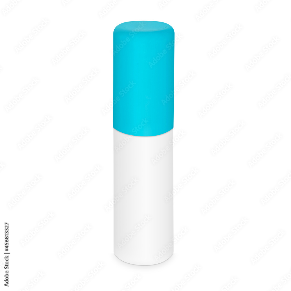 white plastic container with blue cap isolated on white background with shadow white plastic container with blue cap isolated on white background with shadow