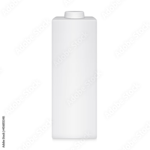White clean milk carton with shadow isolated on the white background