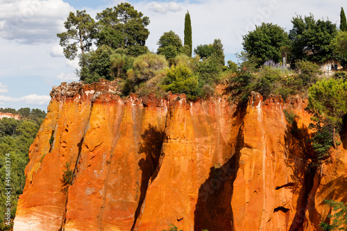 Famous red ochre cliffs of Roussillon, France