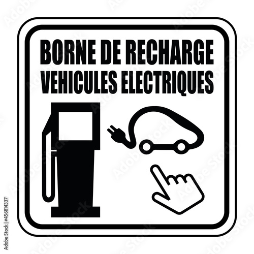 Logo borne de recharge véhicules électriques.