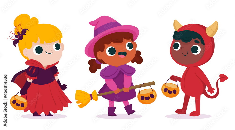 hand drawn flat halloween kids collection hand drawn flat halloween kids collection