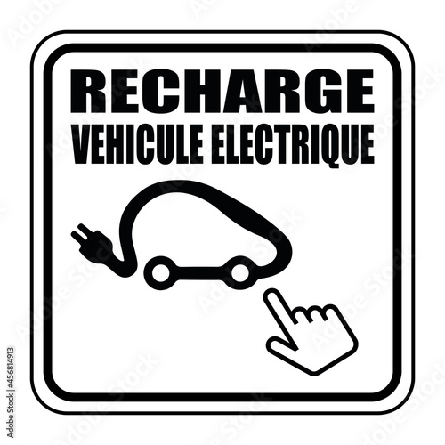 Logo recharge véhicule électrique.