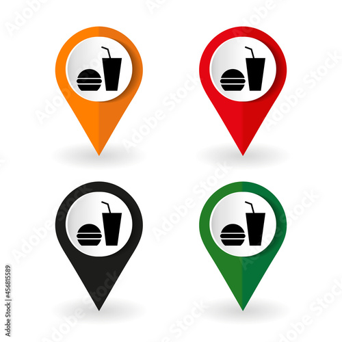 Free Download Fast Food vector icon set, flat design buttons on white background for webdesign and mobile phone applications - GFXLoad