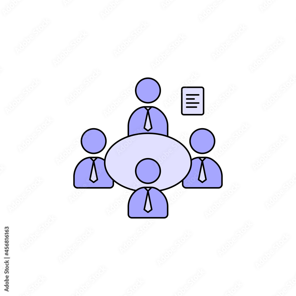 Business team meeting vector icon Business team meeting vector icon