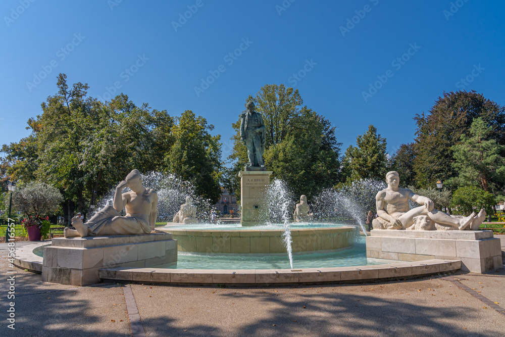 Colmar, France - 09 06 2021: Bruat fountain by Bartholdi
