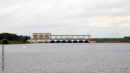 Russia. The town of Uglich. Hydroelectric dam on the Volga photo