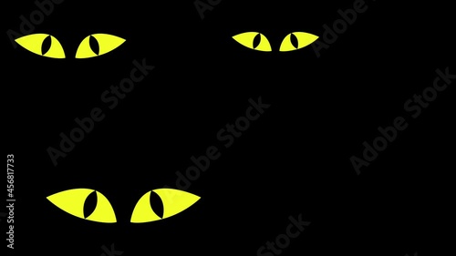 Weird scary cartoon halloween cat eyes hd animation footage