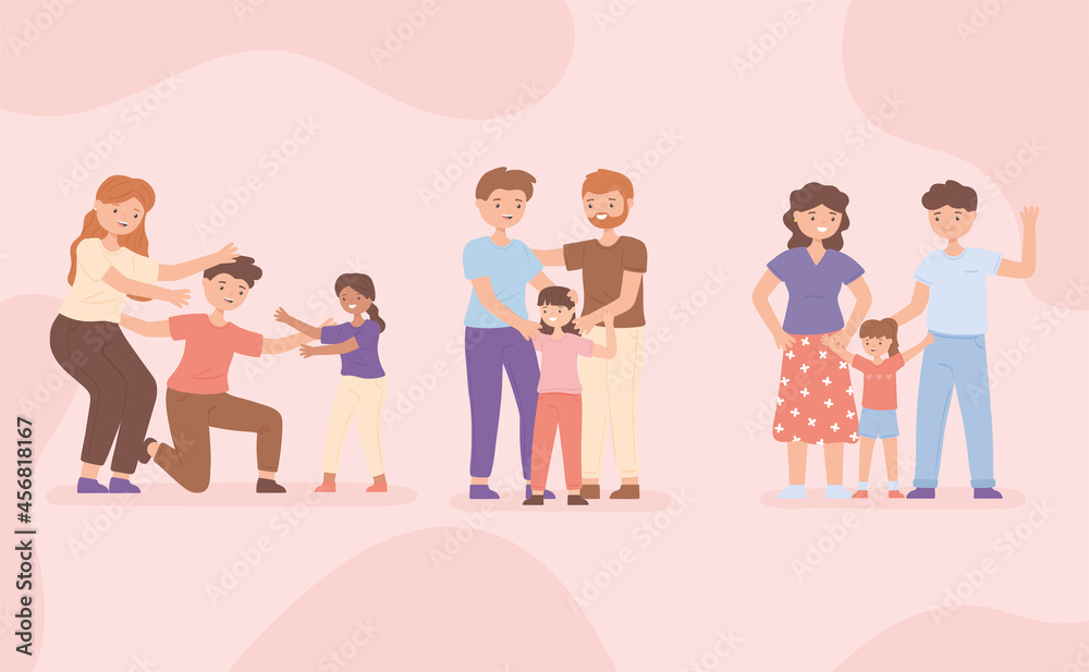 Fototapeta premium families with adopted children