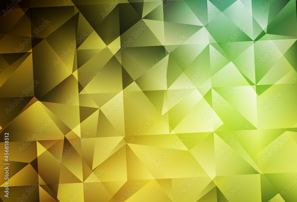 Obraz premium Dark Green, Yellow vector abstract polygonal template.