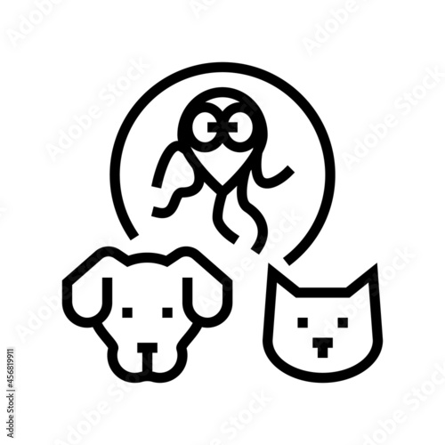 giardiasis pet disease line icon vector. giardiasis pet disease sign. isolated contour symbol black illustration