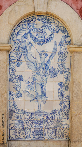 Old azulejo tiles at the garden of the Estoi palace
