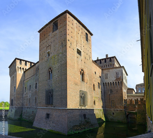 Medieval fortress, Gonzaga Saint George (Giorgio) castle in Italy, Mantua (Mantova). Mantova is UNESCO World Heritage Site