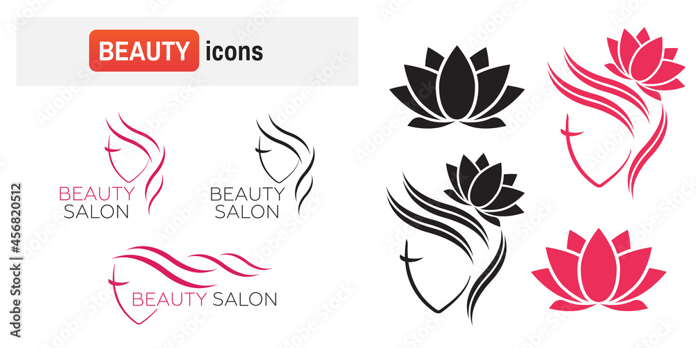 Beautiful woman vector logo template for hair salon, beauty salon, cosmetic. Beautiful woman vector Beautiful woman vector logo template for hair salon, beauty salon, cosmetic. Beautiful woman vector