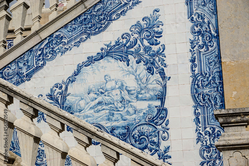 Old azulejo tiles at the garden of the Estoi palace