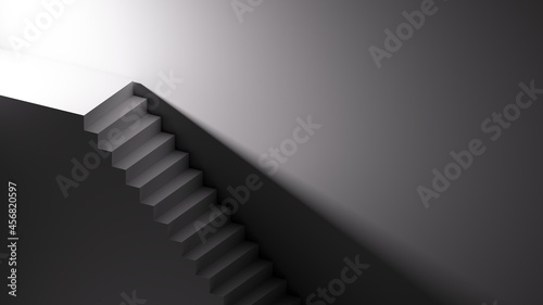 3d rendering  minimalist architectural background with steps and stairs. Geometric wallpaper