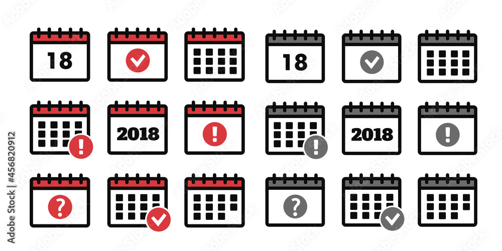 Vector Calendar Icons. Event add delete progress Vector Calendar Icons. Event add delete progress