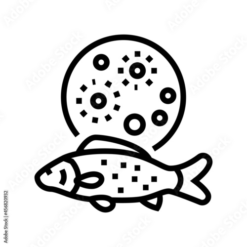 mycobacterium marinum fish line icon vector. mycobacterium marinum fish sign. isolated contour symbol black illustration