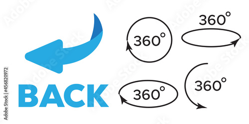 Rotating, circular, cyclic arrows. Recurrence sign. Flip over or turn arrow. Reverse sign
