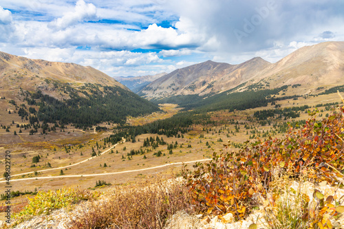 Snake River Valley- White River National Forest, Colorado in late Summer with leaves changing color. photo