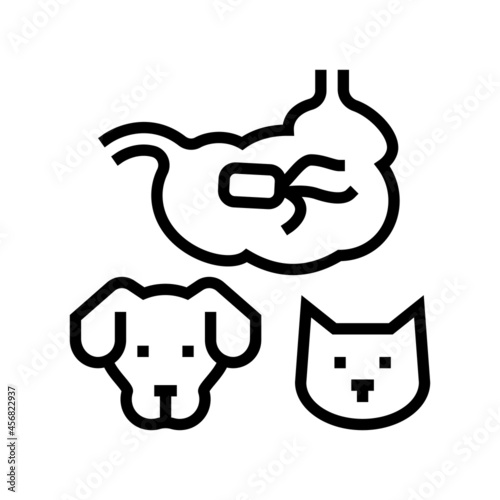 salmonellosis dog and cat line icon vector. salmonellosis dog and cat sign. isolated contour symbol black illustration