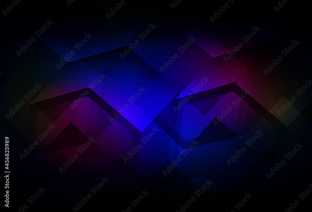 Fototapeta premium Dark Blue, Red vector background with hexagons.