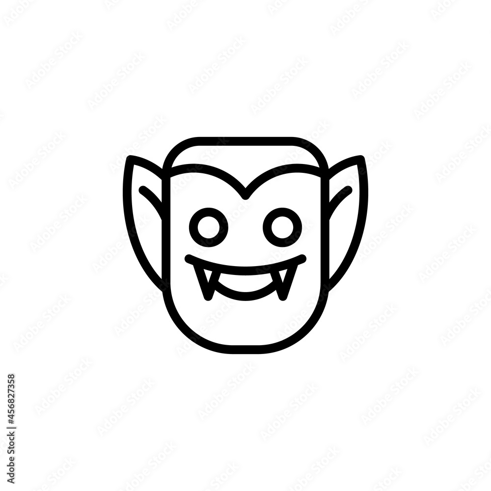 Vampire head icon with outline style Vampire head icon with outline style
