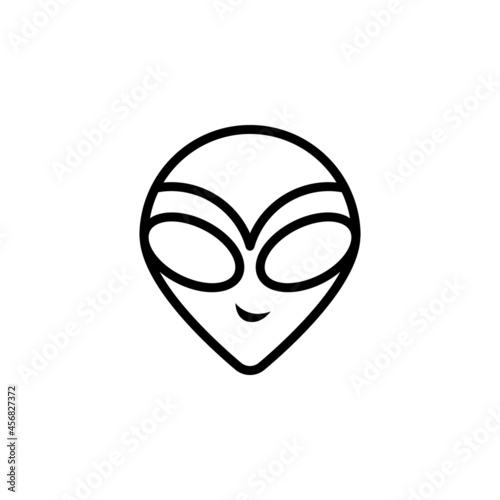 Alien head icon with outline style