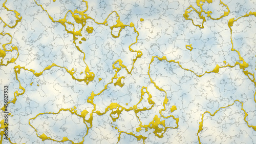 Marble with golden glitter veins, faux stone texture, painted artificial marble surface, fashion marbling illustration