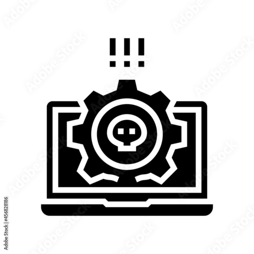 antivirus software glyph icon vector. antivirus software sign. isolated contour symbol black illustration